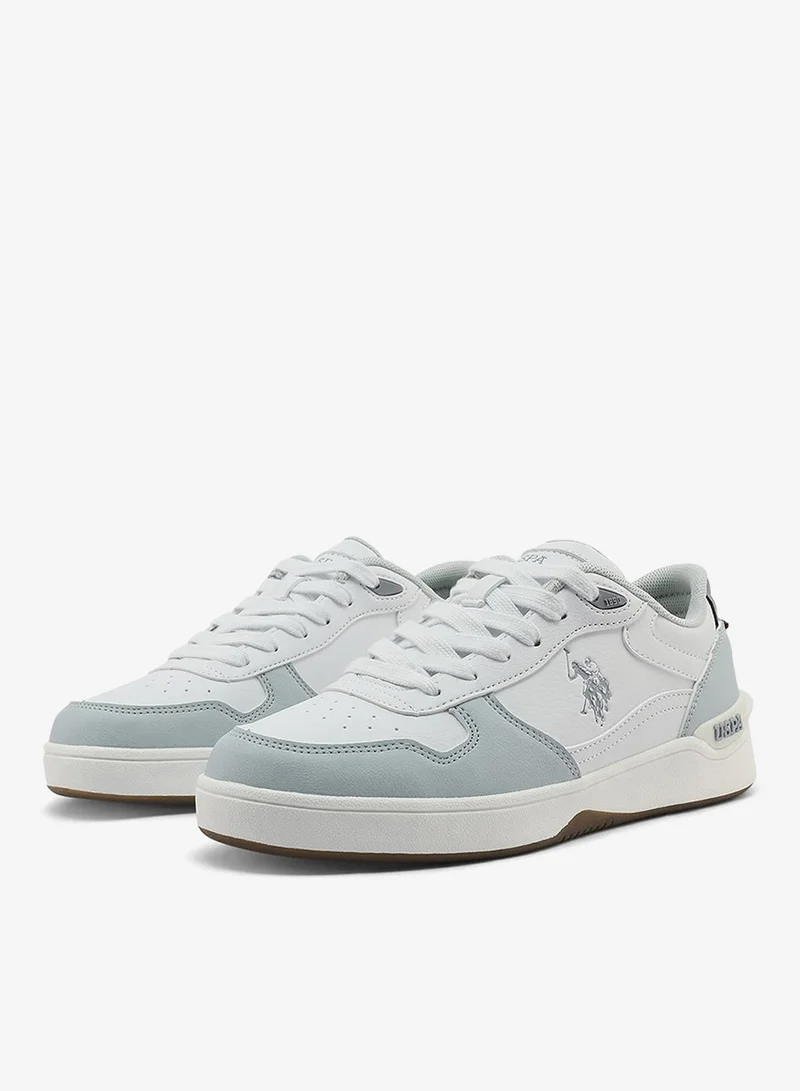 U.S. Polo Assn. white Women's White Sneakers - Soft Pastel Accents with Retro-Inspired Design and Cushioned Sole for Effortless Style and Comfort for Women | Best Price UAE
